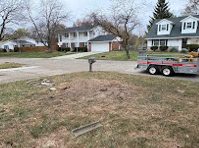 Equipment trailer staged on site